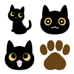 [LINE絵文字] 黒猫のお顔絵文字の画像