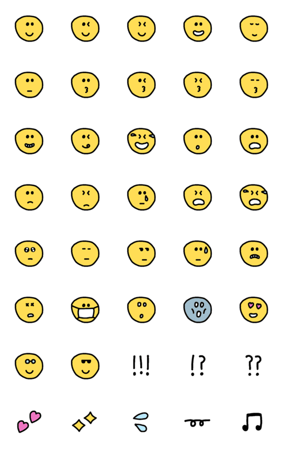 [LINE絵文字]かおえもじ01の画像一覧