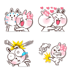 [LINE絵文字] Rabbit crazy in love Emojiの画像