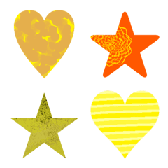 [LINE絵文字] 数字＋星＋ハート(黄色)の画像