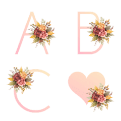 [LINE絵文字] vintage pink flower emoji2の画像