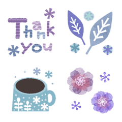 [LINE絵文字] ✳︎Fleurs et neige✳︎花と雪✳︎の画像