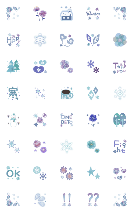 [LINE絵文字]✳︎Fleurs et neige✳︎花と雪✳︎の画像一覧