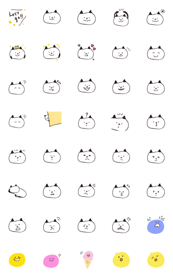 [LINE絵文字]ほとんどねこさんの画像一覧