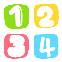 [LINE絵文字] Number white light colourful block emojiの画像