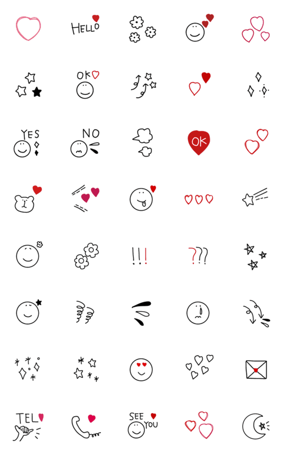 [LINE絵文字]♡シンプルおしゃれ絵文字♡の画像一覧