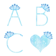 [LINE絵文字] princess tiara and turquoise blue emojiの画像