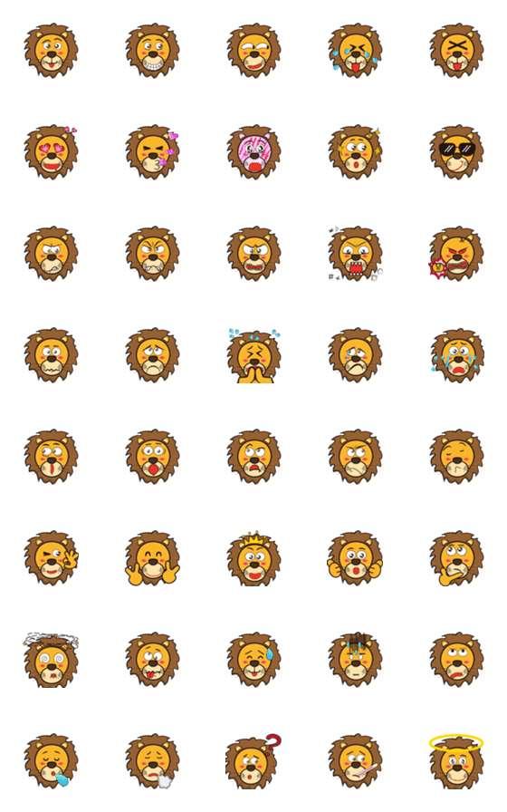 [LINE絵文字]Emoji of the Lionの画像一覧