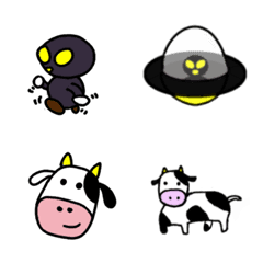 [LINE絵文字] 牛（黒宇宙人の友達）の画像