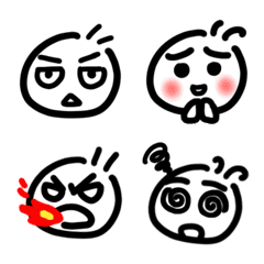 [LINE絵文字] Black Stroke Emojiの画像