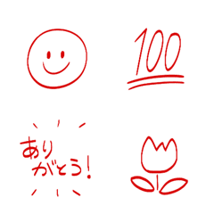 [LINE絵文字] ○シンプルな赤ペン絵文字の画像