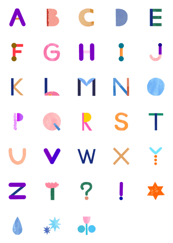 [LINE絵文字]Hoshi no Emoji - ABCの画像一覧