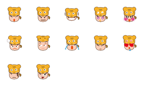 [LINE絵文字]tiger hat boy.の画像一覧