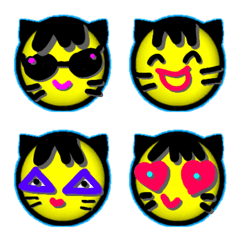 [LINE絵文字] Cat cute chibi colorful (emoji)の画像