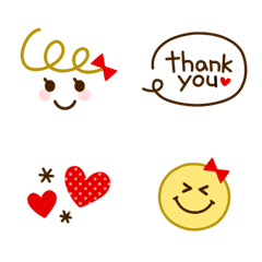 [LINE絵文字] Cute♡リボンガールの画像
