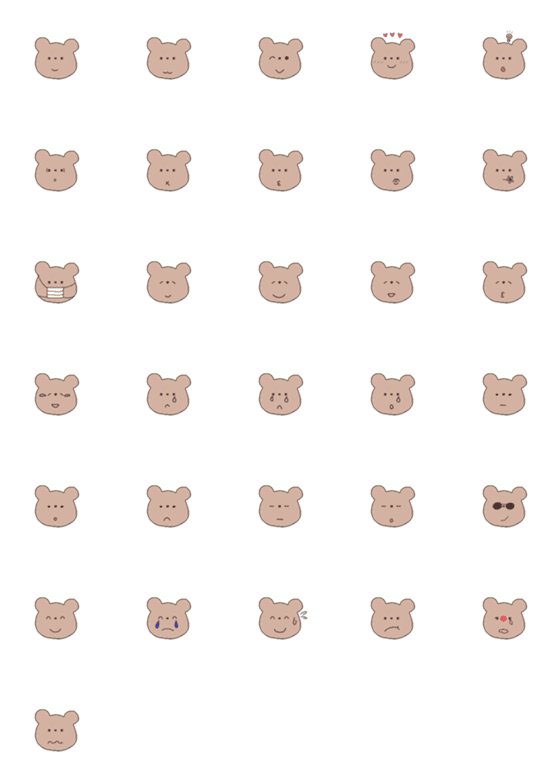 [LINE絵文字]ゆるい くまの えもじ1の画像一覧