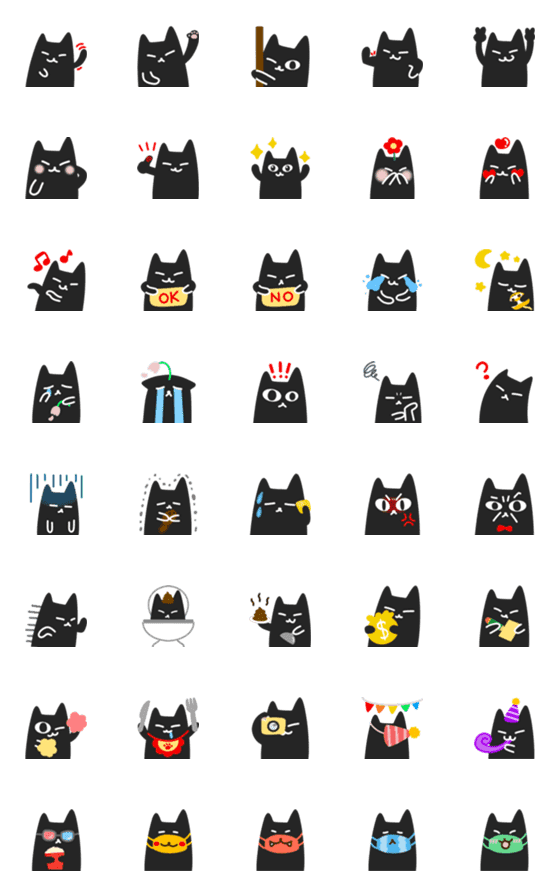 [LINE絵文字]Catcat's Colorful Lifeの画像一覧