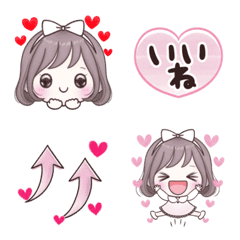 動く【ナチュラルガール♡みるきー】の絵文字メイン画像