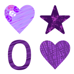 [LINE絵文字] 数字＋星＋ハート(紫色)3の画像