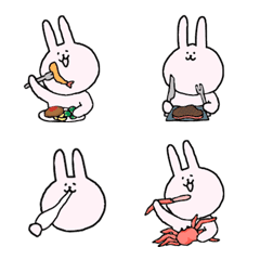 [LINE絵文字] ウサタソの絵文字なの！その4 食べ物の画像