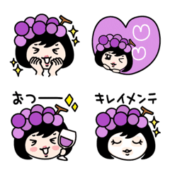 [LINE絵文字] #シンプル★絵文字 ぶどう姉さんの画像