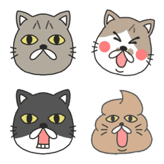 [LINE絵文字] シュールな猫達の画像