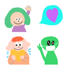 [LINE絵文字] 動くカラフルハッピー絵文字3の画像