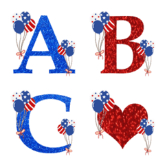 [LINE絵文字] america color and balloon emojiの画像
