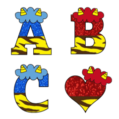 [LINE絵文字] blue and red demon emojiの画像