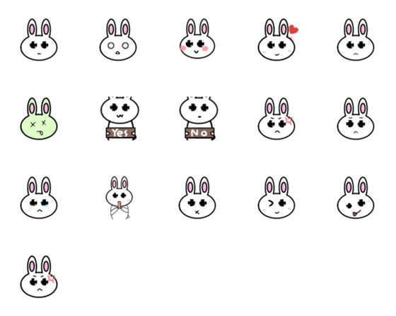 [LINE絵文字]white rotten rabbitの画像一覧