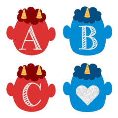 [LINE絵文字] blue and red demon emoji2の画像