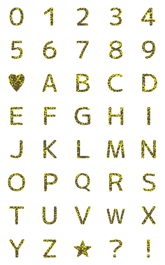 [LINE絵文字]数字＋アルファベット★14の画像一覧