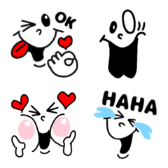 [LINE絵文字] 色々シンプル顔文字の画像
