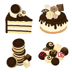 [LINE絵文字] Cute Chocolate Sweets Emojiの画像