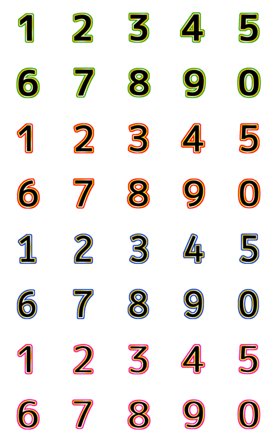 [LINE絵文字]Number classic gold colourful emojiの画像一覧