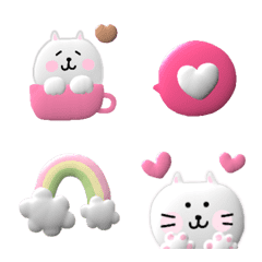 [LINE絵文字] 動く♡ゆるかわいいねこ絵文字の画像