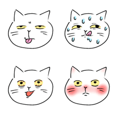 [LINE絵文字] お隣さんちのふてぶてしい白いねこの画像