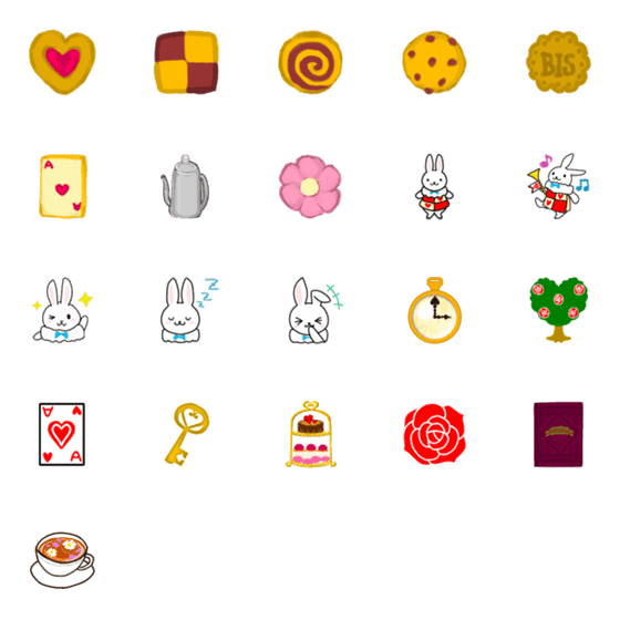 [LINE絵文字]アリスのお茶会【絵文字】の画像一覧