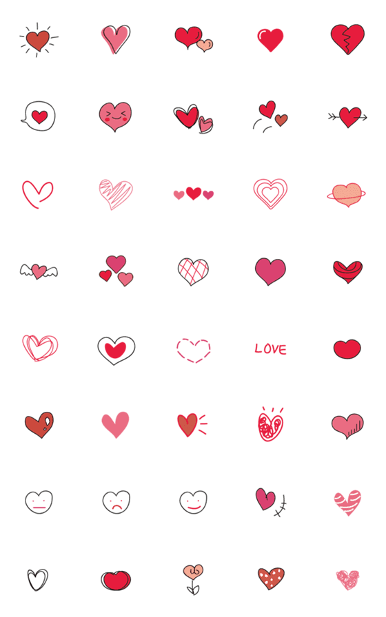 [LINE絵文字]cute heart and love Emoji-3の画像一覧