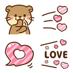 [LINE絵文字] コツメカワウソ♡ハートの画像