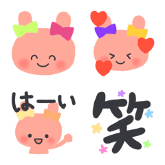 [LINE絵文字] よくばリボンのうさぎちゃんの画像