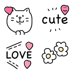 [LINE絵文字] ♡ハート伝わるにゃんこ♡の画像