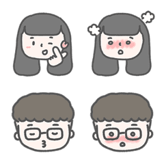 [LINE絵文字] Sweet girl's couple daily emojiの画像