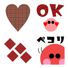 [LINE絵文字] 毎日使える赤色絵文字の画像