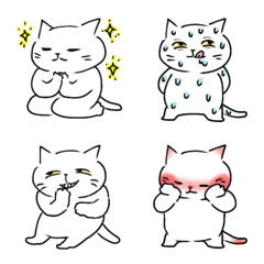[LINE絵文字] お隣さんちのふてぶてしい白いねこ 日常編の画像