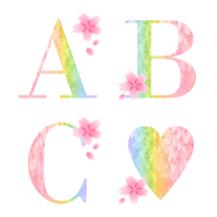 [LINE絵文字] sakura and pastel color emojiの画像