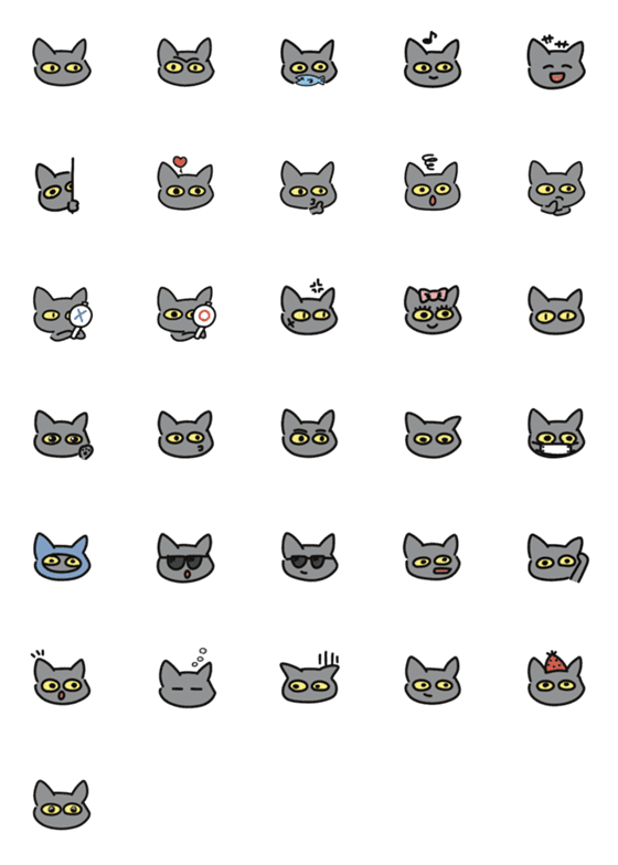 [LINE絵文字]くろねこの31のきもち①の画像一覧