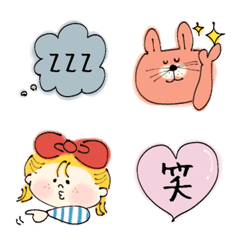 [LINE絵文字] うさぎとワタシ♡絵文字♡ミニspの画像