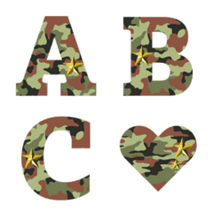 [LINE絵文字] camouflage pattern and star emojiの画像