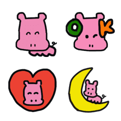 [LINE絵文字] もんもろ絵文字 かば hippoの画像